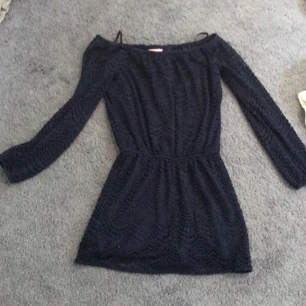 Blue lace skort romper